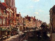 Townsfolk shopping along the Oudegracht